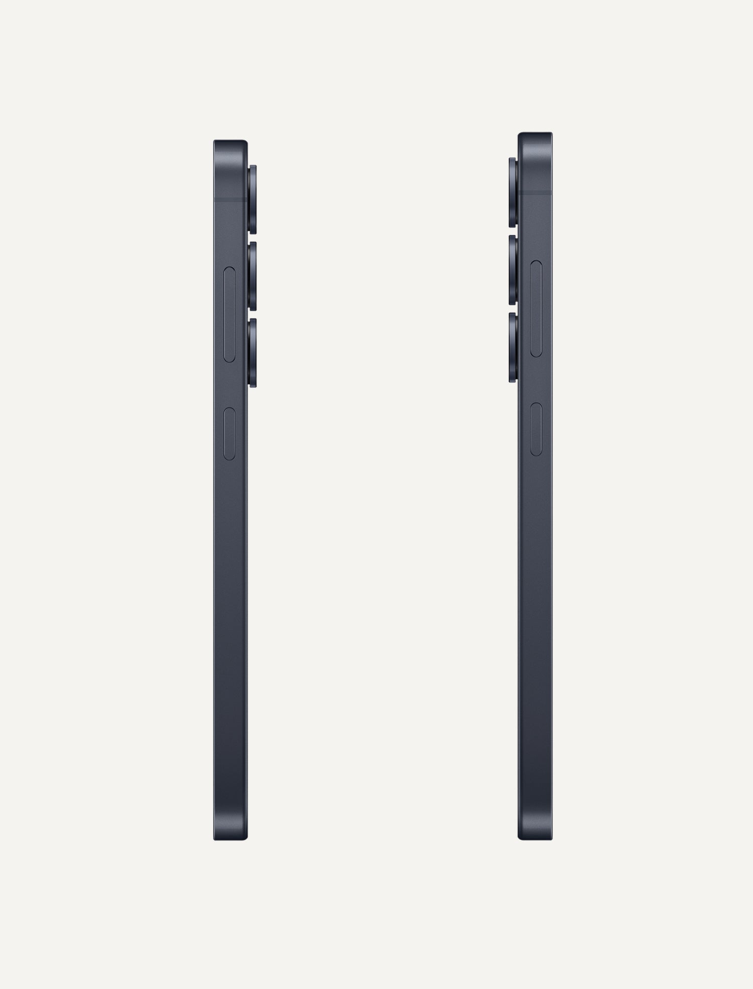 Two smartphone side by side on a white background